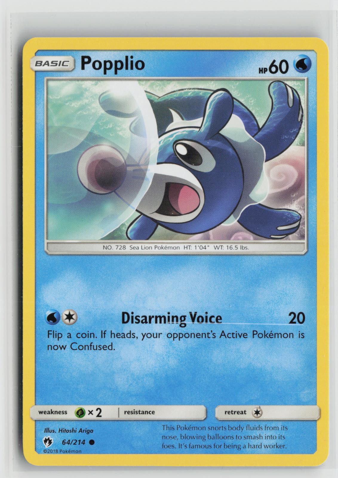 Popplio 64/214 Lost Thunder NM C Pokemon