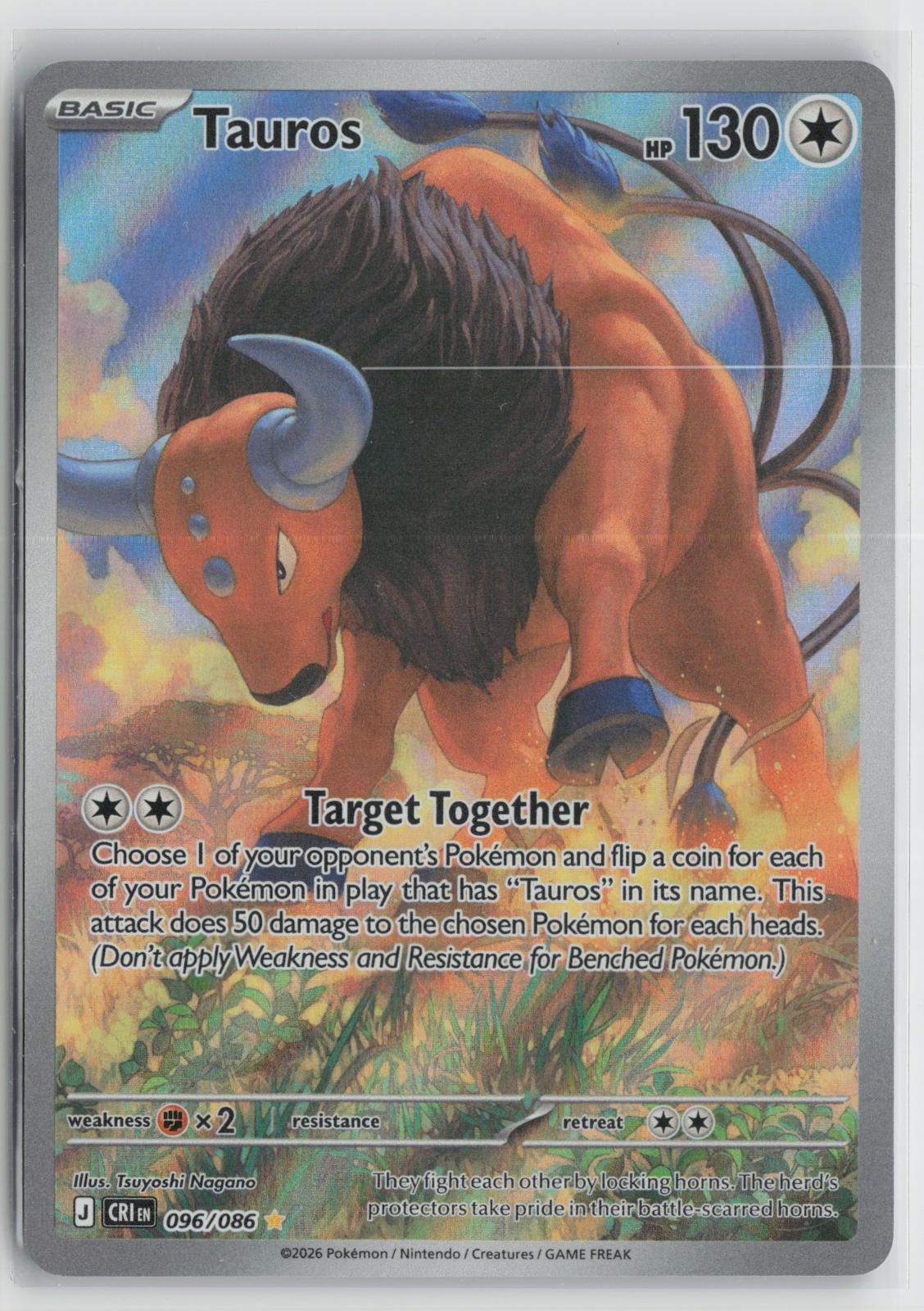 Tauros 096/086 Chaos Rising NM Holo Illustration Rare Pokemon