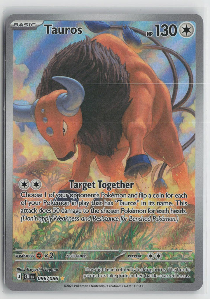 Tauros 096/086 Chaos Rising NM Holo Illustration Rare Pokemon0