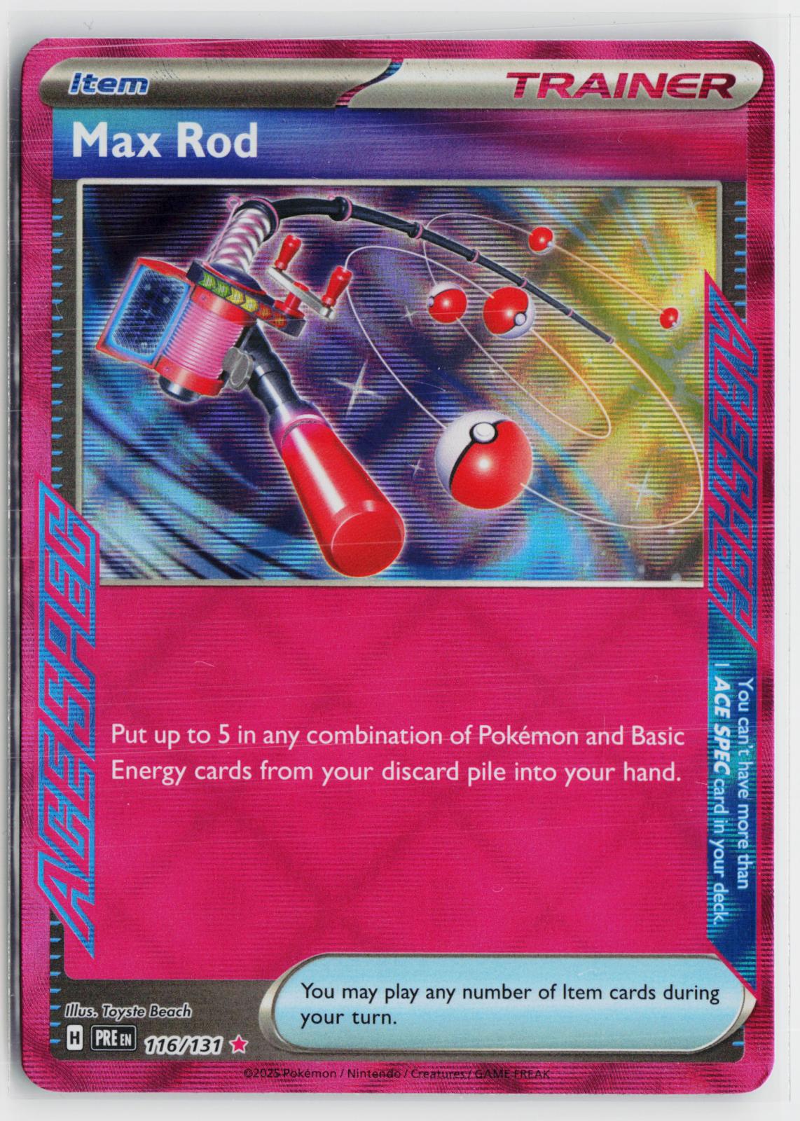 Max Rod 116/131 Prismatic Evolutions NM Holo ACE SPEC Pokemon