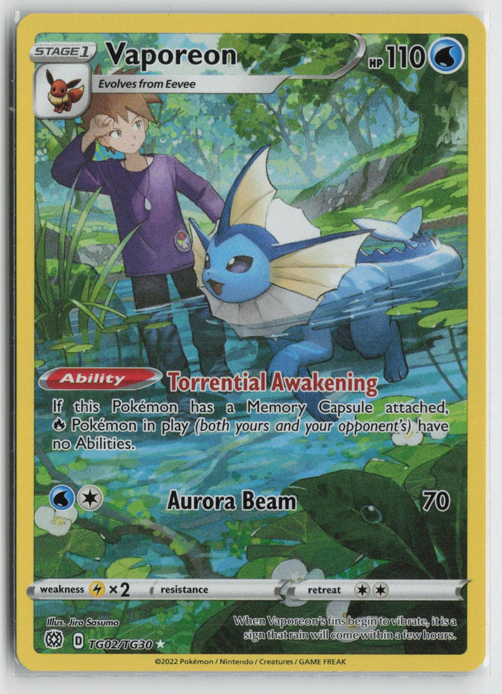 Vaporeon TG02/TG30 Brilliant Stars Trainer Gallery NM Holo Pokemon0