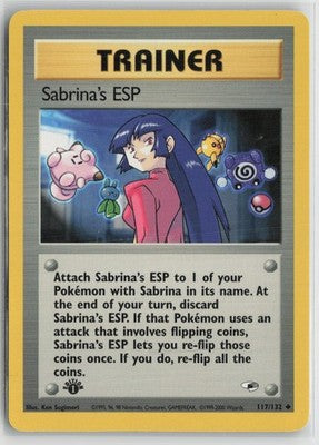 Sabrina's ESP 117/132 First Edition Gym Heroes Pokemon NM