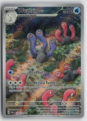 Wugtrio 224/091 Illustration Rare Paldean Fates Pokemon NM