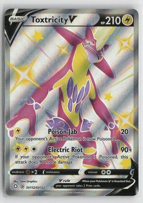 Toxtricity V SV112/SV122 Holo V Rare Shining Fates Shiny Vault Pokemon NM