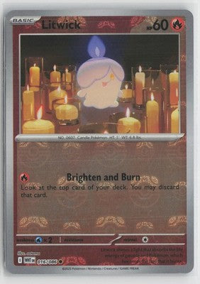 Litwick (Master Ball Pattern) Common SV: White Flare 016/086 NM
