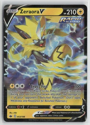 Zeraora V 053/198 Holo V Rare Chilling Reign Pokemon NM