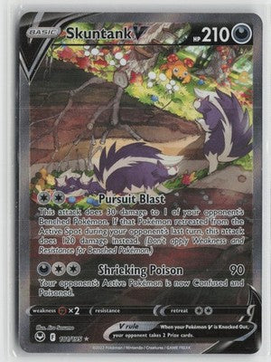 Skuntank V 181/195 Ultra Rare Silver Tempest Pokemon NM