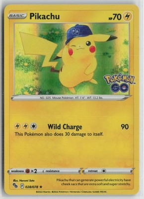 Pikachu 028/078 Holo Rare Pokemon GO Pokemon NM
