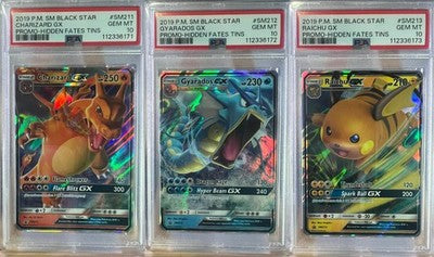 SEQUENTIAL PSA 10 Charizard, Gyarados, Raichu Hidden Fates Tins Promo Pokemon