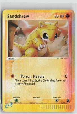 Sandshrew 75/100 Reverse Holo Common Sandstorm Pokemon NM