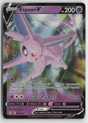 Espeon V 064/203 Holo V Rare Evolving Skies Pokemon NM