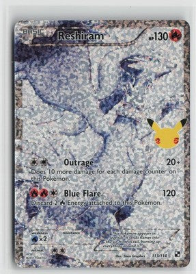 Reshiram 113/114 Celebrations: Classic Collection Pokemon Holo NM