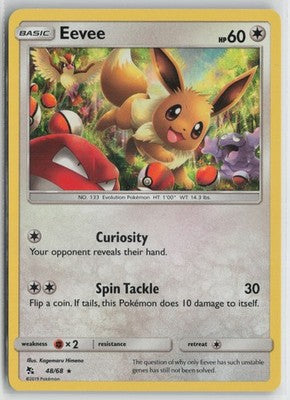 Eevee 48/68 Holo Rare Hidden Fates Pokemon NM