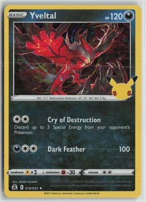 Yveltal 019/025 Rare Celebrations Pokemon NM