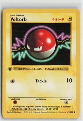 Voltorb 67/102 Common Base Set Shadowless Pokemon NM