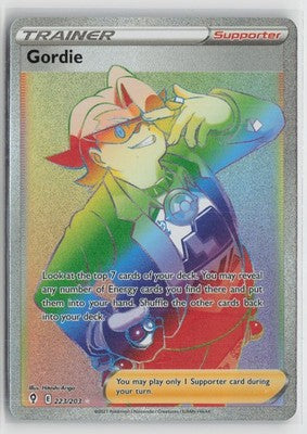 Gordie 223/203 Rainbow Rare Evolving Skies Pokemon NM