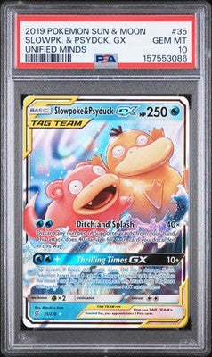 Slowpoke & Psyduck Gx 35/236 Unified Minds Pokemon PSA 10