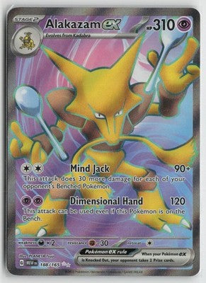Alakazam ex 188/165 Ultra Rare 151 Pokemon NM