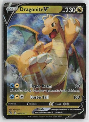 Dragonite V 049/078 Holo V Rare Pokemon GO Pokemon NM