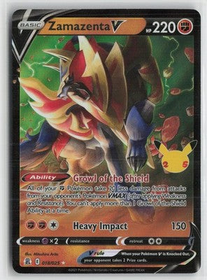 Zamazenta V 018/025 Holo Rare V Celebrations Pokemon NM