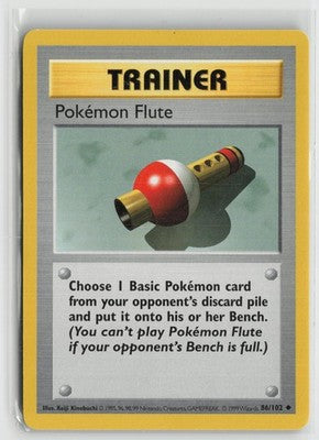 Pokemon Flute 86/102 Uncommon Base Set Shadowless Pokemon NM