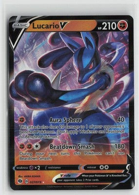 Lucario V 027/073 Holo V Rare Champion's Path Pokemon NM