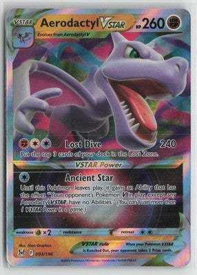 Aerodactyl VSTAR 093/196 Holo VSTAR Rare Lost Origin Pokemon NM