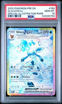 Glaceon EX 150/131 Special Illustration Rare Prismatic Evolutions Pokemon PSA 10