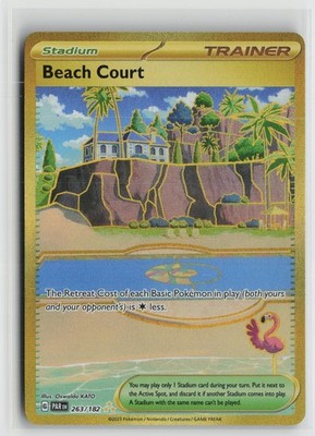 Beach Court 263/182 Hyper Rare Paradox Rift Pokemon NM