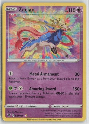 Zacian 082/185 Amazing Rare Vivid Voltage Pokemon NM