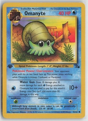 Omanyte Common Fossil 1s Edition 52/62 NM