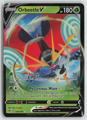 Orbeetle V 020/185 Holo V Rare Vivid Voltage Pokemon NM