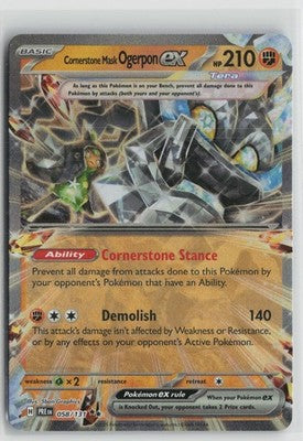 Cornerstone Mask Ogerpon ex 058/131 Double Rare Prismatic Evolutions Pokemon NM
