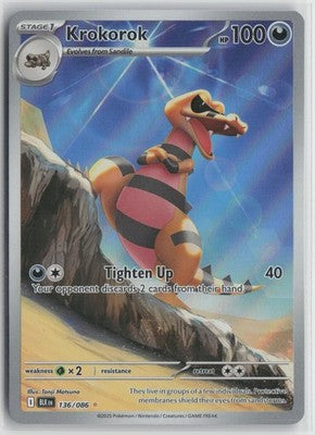 Krokorok Illustration Rare SV: Black Bolt 136/086 NM