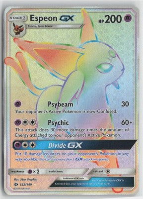 Espeon GX (Secret) Secret Rare SM Base Set 152/149 NM