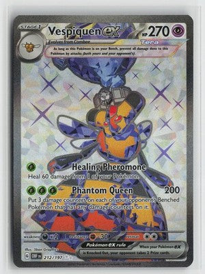 Vespiquen ex 212/197 Ultra Rare Obsidian Flames Pokemon NM