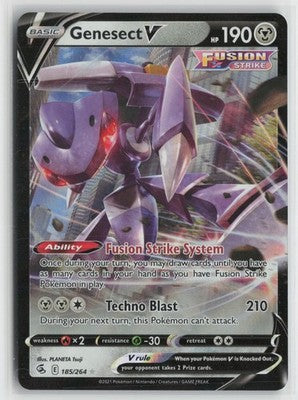 Genesect V 185/264 Holo Rare V Fusion Strike Pokemon NM