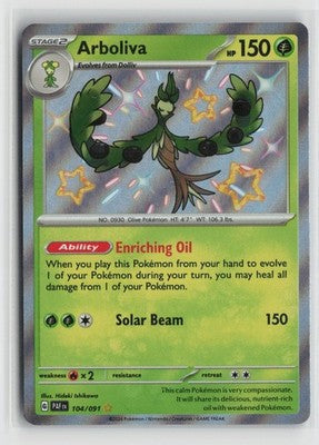 Arboliva 104/091 Shiny Rare Paldean Fates Pokemon NM
