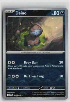 Poke Ball Deino 065/086 Common White Flare Pokemon NM