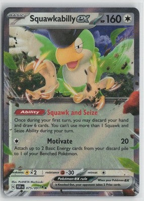 Squawkabilly ex 075/091 Double Rare Paldean Fates Pokemon NM