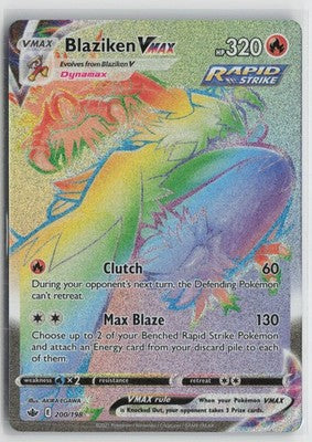 Blaziken VMAX 200/198 Rainbow Rare Chilling Reign Pokemon NM
