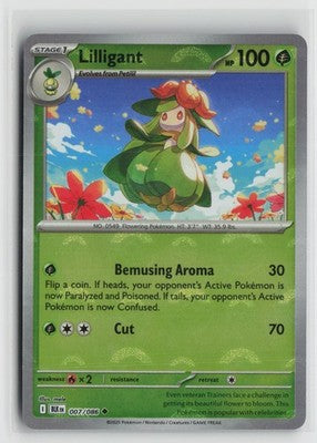 Poke Ball Lilligant 007/086 Uncommon Black Bolt Pokemon NM