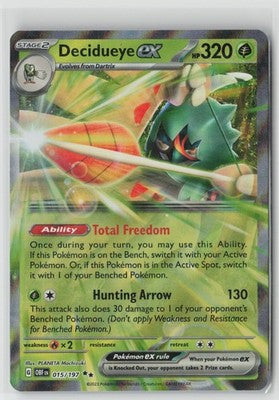 Decidueye ex Double Rare SV03: Obsidian Flames 015/197 NM