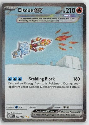 Eiscue ex 222/197 Special Illustration Rare Obsidian Flames Pokemon NM