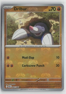 Drilbur (Master Ball Pattern) Common SV: Black Bolt 045/086 NM