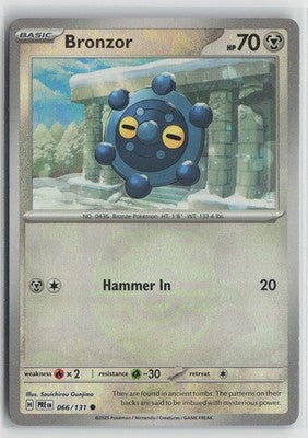 Bronzor 066/131 Master Ball Prismatic Evolutions Pokemon NM