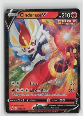 Cinderace V 044/264 Holo V Rare Fusion Strike Pokemon NM