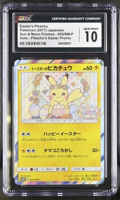 Easter's Pikachu 055/SM-P Pikachu's Easter Pack Purchase Pokemon CGC 10 Gem Mint