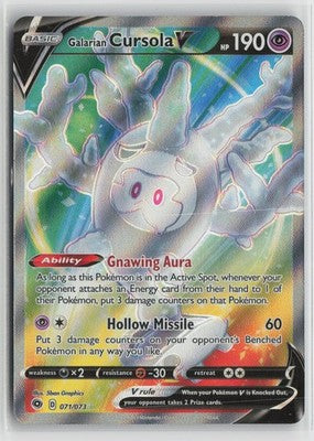 Galarian Cursola V 071/073 Ultra Rare Champion's Path Pokemon NM