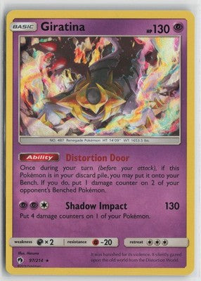 Giratina 97/214 Holo Rare Lost Thunder Pokemon NM